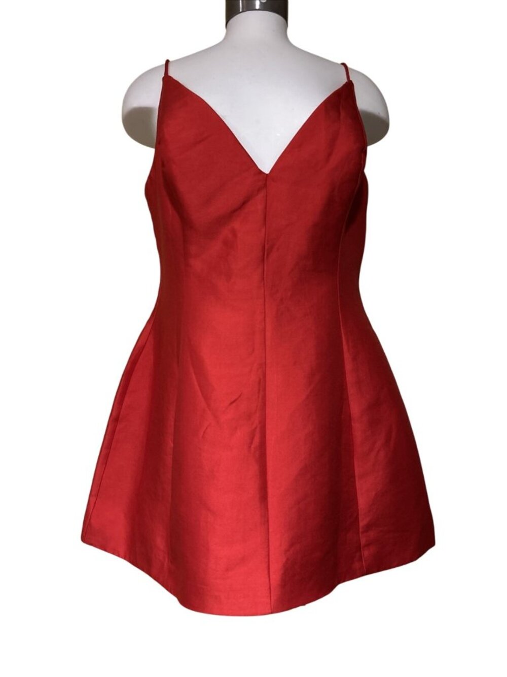 Showpo Sheeran Large Mini Dress Red Plunge A-Line Size AU 16 US 12 NWT - Picture 4 of 11